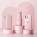 Miniatyrbillede 9 af 11: Kompakt och Stilrent Mini Paraply i Flera Färger Rosa