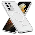 Pikkukuva 2 / 11: Magnetiskt trådlöst laddningsskal i PC-material för Galaxy S21 ultra Transparent