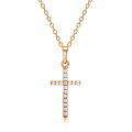Miniatyrbild 1 av 11: Bekvämt Hög Kvalitet Kors Halsband Diamant Guld DIAMANT