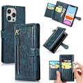 Miniatyrbilde 4 av 11: iPhone 13 Pro - Multifunktionellt Fodral med Zipper & Handledsrem Svart