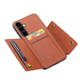 Pikkukuva 1 / 11: Samsung Galaxy S24 Plus - Lyxigt PC-läder Retro Flip Fashion Plånboksfodral Brown
