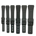 Miniatyrbilde 4 av 8: Universalt Svart Resin Armband 12-22mm för Herr/Dam Klocka Svart 14mm