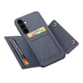 Pikkukuva 1 / 11: Samsung Galaxy S24 Plus - Lyxigt PC-läder Retro Flip Fashion Plånboksfodral Marine blue