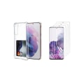 Miniatyrbilde 1 av 11: Samsung Galaxy S21 Plus - Skal med Kortfack & Mjukt Skärmskydd Transparent