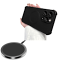 Pikkukuva 8 / 11: iPhone 12 Pro Max - Silikonskal med Magnetiskt Stötskydd Svart
