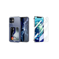 Miniatyrbilde 1 av 11: iPhone 12 Mini - Skal med Kortfack & Mjukt Sk�rmskydd Transparent