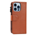 Miniatyrbilde 1 av 11: iPhone15ProMax - Fodral med Dragkedja, Flip-Fodral med Axelrem Brun