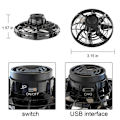 Miniatyrbillede 10 af 11: Flygande Spinner Fidget Toy Drönare LED-Ljus Svart