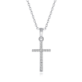 Miniatyrbild 4 av 11: Exklusivt Bekvämt Hög Kvalitet Kors Halsband Diamant Silver