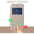 Miniatyrbild 8 av 11: iPhone 7 Smartfodral Elegant med Fönster & Svarsfunktion Guld