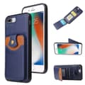 iPhone 7 Plus - Praktiskt Skal med Korthållare Mörkblå