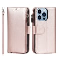 Miniatyrbild 10 av 11: Fodral med Dragkedja, Flip-Fodral med Axelrem till iPhone 15ProMax Turkos
