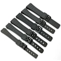 Pikkukuva 5 / 8: Universalt Svart Resin Armband 12-22mm för Herr/Dam Klocka Svart 22mm
