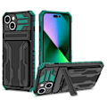 Miniatyrbild 5 av 11: iPhone 15 - Stöttåligt Skyddsfodral med 3 Kortfack Grön