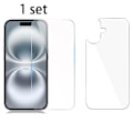 Miniatyrbild 3 av 11: 1 set Fram- & Baksida Skärmskydd 0,3mm till iPhone 16 Plus