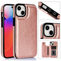 Miniatyrbillede 11 af 11: Elegant Läderfodral för iPhone 15 Plus Pink gold