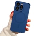 Silikonskal med Magnetiskt Stötskydd för Trådlös Laddning till iPhone 15 Pro Max Marinblå