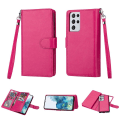 Miniatyrbillede 1 af 11: Samsung Galaxy S21 Ultra - 9-Card Wallet Case Rosaröd