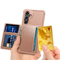 Pikkukuva 10 / 11: Samsung Galaxy A35 5G - Plånboksfodral i PU-läder med magnetiskt hållare Roséguld