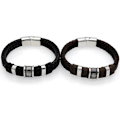 Miniatyrbild 8 av 11: Virkat Konstläder Hög Kvalitets Armband Silver 19CM