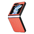 Miniatyrbillede 1 af 11: Litchi-mönstrat skal för Samsung Galaxy Z Flip 5 Orange