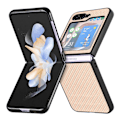 Miniatyrbillede 1 af 11: Fiber mönster stilfodral för Samsung Galaxy Z Flip 5 Khaki