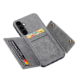 Pikkukuva 1 / 11: Samsung Galaxy S24 Plus - Lyxigt PC-läder Retro Flip Fashion Plånboksfodral Grey