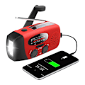 Miniatyrbild 1 av 11: Smart Vevradio (Nödradio) Solcell Ficklampa Powerbank Röd