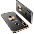 Pikkukuva 3 / 11: Samsung Galaxy A40 - Skyddande Silikonskal med Ringh�llare Silver