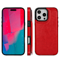 Miniatyrbillede 11 af 11: iPhone 16 Pro - Exklusivt Läderfodral med Elegant Korthållare Mörkblå