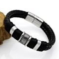 Miniatyrbilde 7 av 11: Virkat Konstläder Hög Kvalitets Armband Silver 21CM
