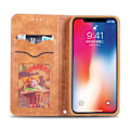 Miniatyrbild 9 av 11: iPhone XS Max - Smart Praktiskt Plånboksfodral Brun Brun