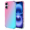 Pikkukuva 9 / 11: iPhone 16 Plus - Elegant Skyddande Gradient Silikonskal Blå/Rosa