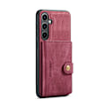 Miniatyrbillede 8 af 11: Läderplånbok med magnetiskt hållare för Galaxy S24 Plus Red