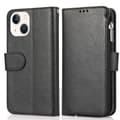 iPhone15PLUS-Fodral Vikbart med Axelrem och Dragkedja 3-Kortfack Svart