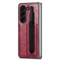 Miniatyrbilde 1 av 11: Läderfodral med pennhållare för Samsung Galaxy Z Fold 5 Red