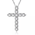 Miniatyrbild 1 av 4: Slittålig Kors Halsband Hög Kvalitet Silver
