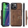 Miniatyrbilde 1 av 11: iPhone 15 Plus - Läderplånboksfodral med magnetiskt hållare Brown