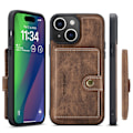 Pikkukuva 1 / 11: iPhone 15 Plus - Läderplånboksfodral med magnetiskt hållare Brown