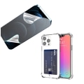 Miniatyrbillede 1 af 11: iPhone 14 Pro - Skal med Kortfack & Hydrogel Skärmskydd Genomskinlig