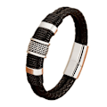 Miniatyrbild 10 av 11: Virkat Konstläder Hög Kvalitets Armband Svart 21CM