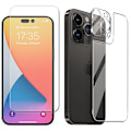 Pikkukuva 1 / 11: iPhone 15 Pro Max - Skärmskydd 3in1 Fram- & Baksida Kameralins 0,3mm Transparent