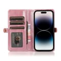 iPhone 15 Plus - Luksuriøst Pungetui i Læder med Kortholder Roséguld