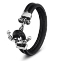 Miniatyrbilde 1 av 6: Äkta Läder Rostfritt Stål Armband TYPE-A
