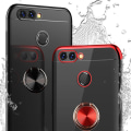 Pikkukuva 11 / 11: Huawei P Smart 2018 - Praktiskt Silikonskal med Ringhållare Röd