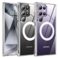 Miniatyrbillede 1 af 11: Galaxy S22 ULTRA - Magnetisk trådløs opladningsetui med stød Transparent