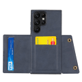 Miniatyrbilde 11 av 11: Samsung Galaxy S24 Ultra -  Lyxigt PC-läder retro flip-fodral i plånboksstil Marine blue
