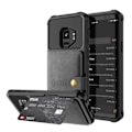Pikkukuva 1 / 11: Samsung Galaxy S9 - Praktiskt Skyddsskal med Kortfack Svart Svart