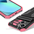 Miniatyrbillede 11 af 11: iPhone 15 Militärklassat Wallet Fodral - Skydd och Kortfack i Ett Rosa