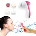 Miniatyrbilde 3 av 11: 5in1 Ansiktsrengörings Maskin Massage Multifunktionell Rosa